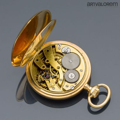  L.LEROY & Cie in Paris 
Pocket watch in yellow gold 750°/°°, white enamelled dial...