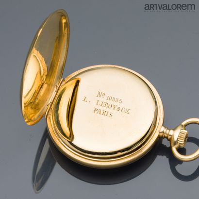 null L.LEROY & Cie in Paris 

Pocket watch in yellow gold 750°/°°, white enamelled...