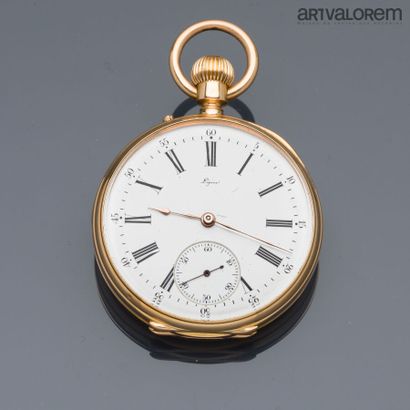 null LEPINE Paris 

Pocket watch in yellow gold 750°/°°, white enamelled dial with...