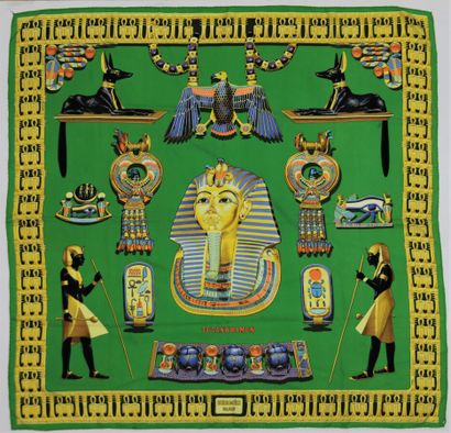 null HERMES Paris

Printed silk square titled "Tutankhamun", signed by Vladimir Rybaltchenko,...