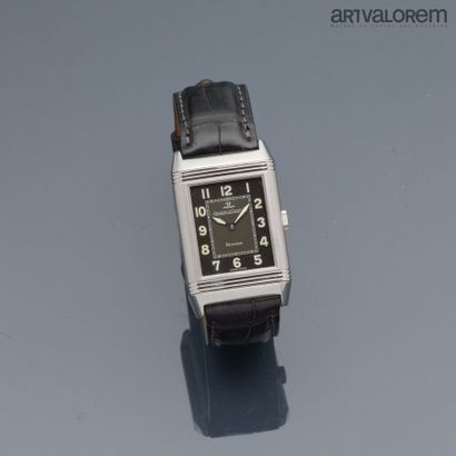  JAEGER-LECOULTRE, REVERSO large size model "GT SHADOW 
Steel wristwatch, two-tone...