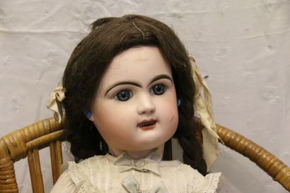 null French doll, with bisque head, open mouth, marked "R 3 D" (RABERY et DELPHIEU)...