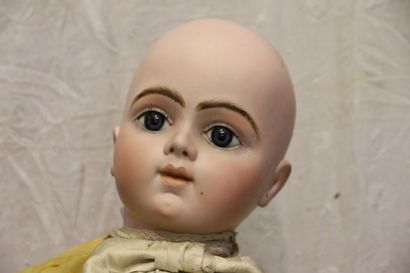 null French doll, with pressed bisque head, closed mouth, marked " BRU Jne R 15 "...