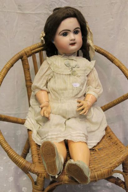 French doll, with bisque head, open mouth,...