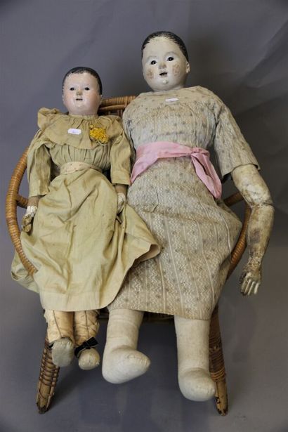 Deux poupées d'Allemagne, 19ème siècle, avec...