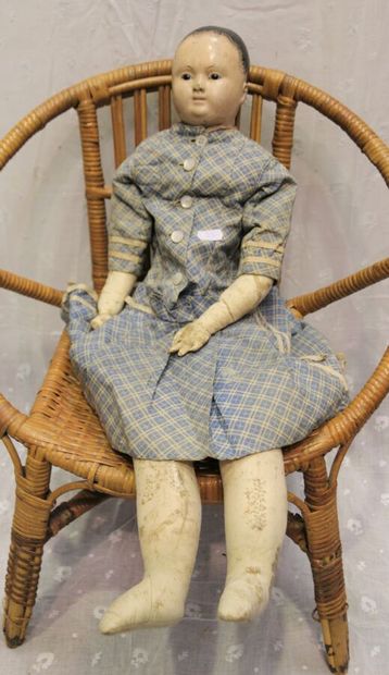 German doll, 19th century, with papier-mâché...