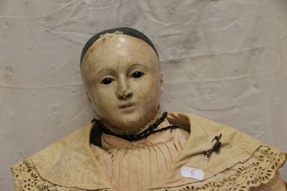 null Poupée d'Allemagne, 19ème siècle, avec tête buste en papier mâché, bouche fermée,...