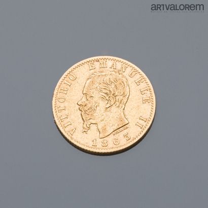 null ITALIE

20 lires or Emanuele II tête nue, année 1863

Poids : 6,5 g