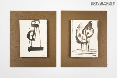 null Julio SILVA (1930-2020)

Deux dessins à l'encre de chine sur papier japon contrecollés...