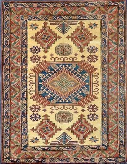 null Kazak South Caucasus, circa 1980

Wool velvet on wool foundation 

Golden beige...