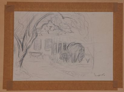 null Émile OTHON FRIESZ (1879-1949)

Jardin et maison

Crayon noir sur papier double-face

Cachet...