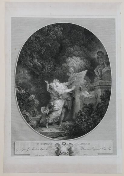 null D'après Jean-Honoré FRAGONARD - Gravé par J. MATHIEU

Le Serment d'Amour

Eau-forte...