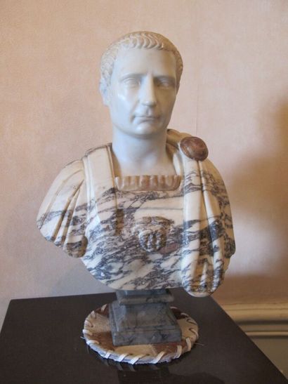 null D'après l'Antique

Buste d'Empereur romain 

En marbre

H. : 30 cm (éclat)