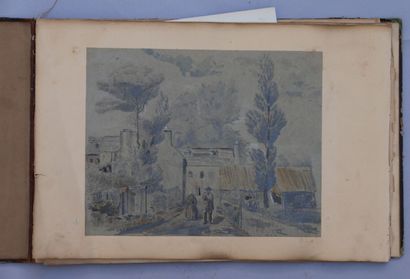 École XIXe siècle 
Album démantelé de paysages...