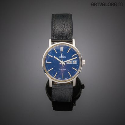 null OMEGA Automatic circa 1975

Steel wristwatch, the dial has a metallic blue background...