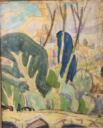 null Adolphe BEAUFRÈRE (1876-1960)

Arbres et toits

Peinture sur papier marouflé...