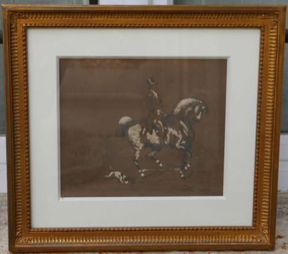 Ecole XIXe siècle

Cavalier et son chien.

Crayons,...