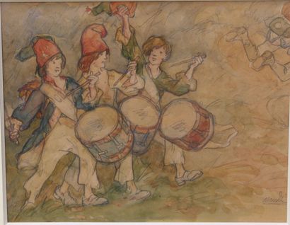 null Bernard NAUDIN (1876-1946)

The little revolutionary drums

Pencil and watercolor...