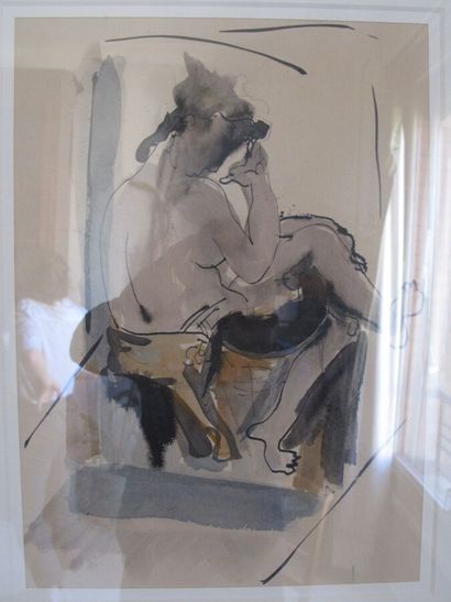null Modern School

Seated Nudes, 

Two pen and ink and watercolor drawings on paper...