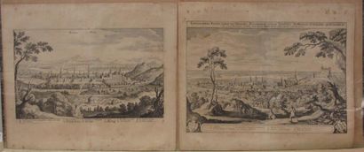 null Vue de Buda et Vue de Bresburg, Hongrie. Gravures. Dim: 32 x 37 cm Chaque