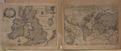 Mappemonde, XVIIIeme siècle et carte de Grande-Bretagne....