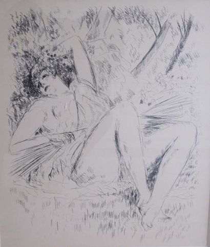 Dunoyer de Segonzac "Femme allongée", Gravure. 36 x 32 cm