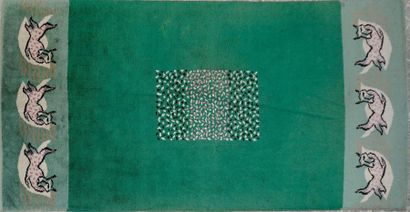 LURCAT Jean (1892-1966) Grand tapis "Les Génies" en laine aux points noués, édité...