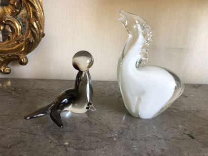 null MURANO

Otter with the balloon in brown crystal,

Lama in colorless and white...