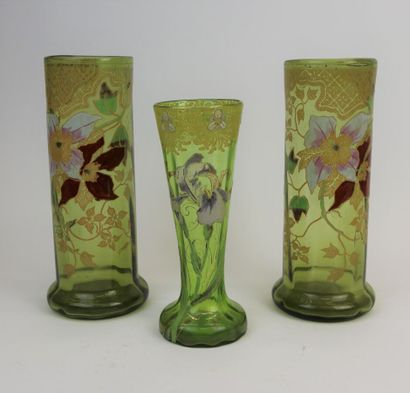 LEGRAS - MONTJOYE

Pair of scroll vases,...