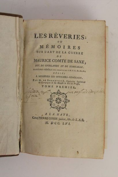 null Maurice de SAXE. Les Rêveries, ou Mémoires sur l'art de la guerre, de Maurice,...