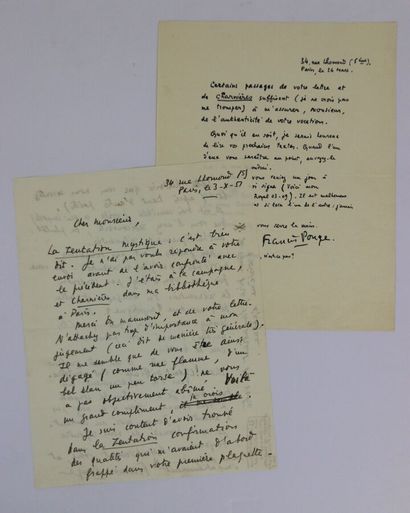 PONGE Francis (1988-1988)

2 autograph letters...