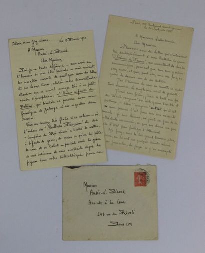 null FORT Paul (1872-1960) 

2 lettres autographes signées Paris, 20 septembre 1915...