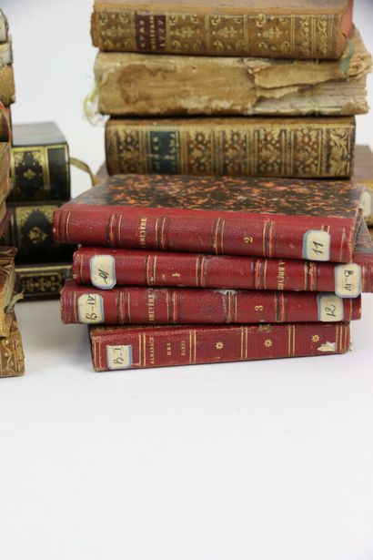 null Set of about 34 bound books, 18th and 19th centuries, including: Abrégé chronologique...