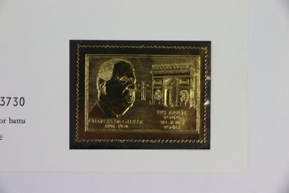 null Charles de GAULLE (1890-1970)

Stamp, struck on 23 carat gold, limited edition...