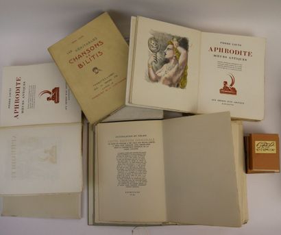 null Pierre LOUYS. Ensemble de 4 ouvrages brochés ou en feuilles.

Dutel, 1029, 1705,...