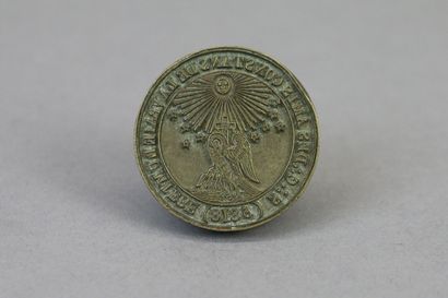 null Bronze seal, for the Masonic lodge "Les Amis constants de la vraie lumière"...