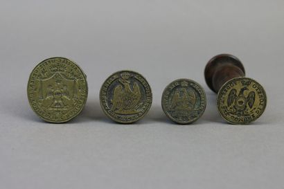 null Four wax seals of Italian Administrative Institutions in bronze, among which...
