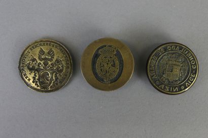 null Three wax seals in bronze, including: - Consulado de Espana Niza, - Arms of...