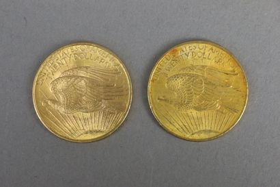 null ETATS-UNIS 

Deux 20 dollars or "Liberty", année 1908