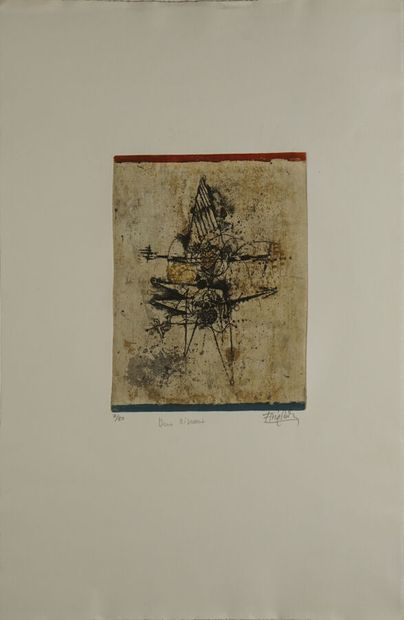 null FRIEDLANDER Johnny (1912-1992) 

Two birds, 

Etching in colors, n°7/50, signed...