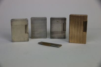 DUPONT
Four lighters, three in silver plated...