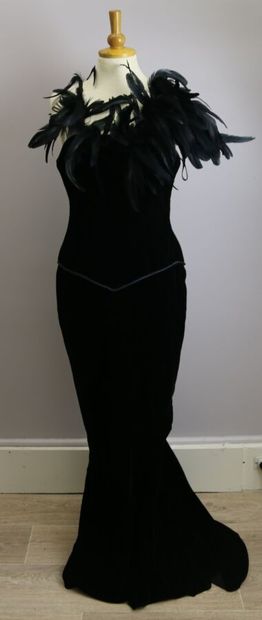 BLACK DIAMOND 
Black velvet sheath dress...