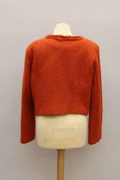 null AMELIE & AMELIE
Veste style tailleur en laine mélangée orange chiné, deux fausses...
