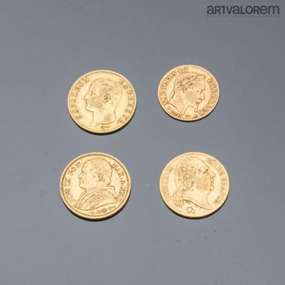 null FRANCE
20 francs or, Napoléon Empereur, an 13. 
20 francs or, Louis XVIII, 1818A....