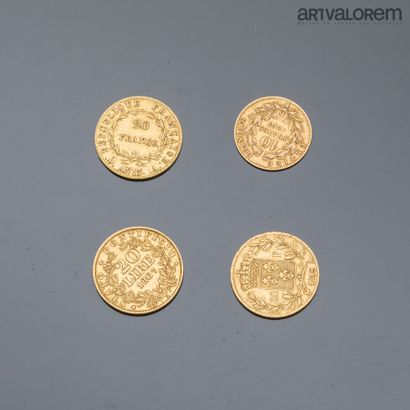 null FRANCE
20 francs or, Napoléon Empereur, an 13. 
20 francs or, Louis XVIII, 1818A....