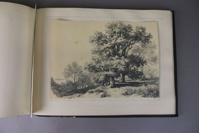 null ECOLE FRANCAISE du XIXème siècle
Album de 70 dessins au graphite de paysages,...