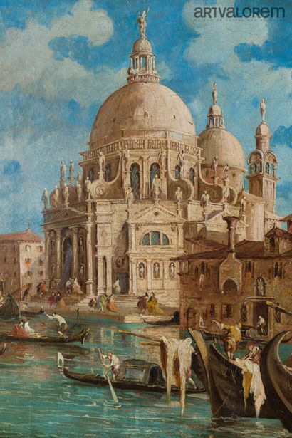 null Attribué à Giuseppe PONGA (Chioggia 1856 - 1925 Venezia)
Vue du grand canal...