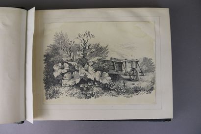 null ECOLE FRANCAISE du XIXème siècle
Album de 70 dessins au graphite de paysages,...