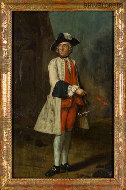 null Peter Jacob HOREMANS (1700-1776)
Portrait d'un capitaine des Grenadiers,
Huile...