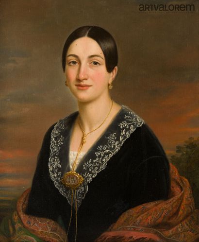 null ECOLE FRANÇAISE du milieu du XIXème siècle
Portrait de Julie Suzanne LUTTON,...